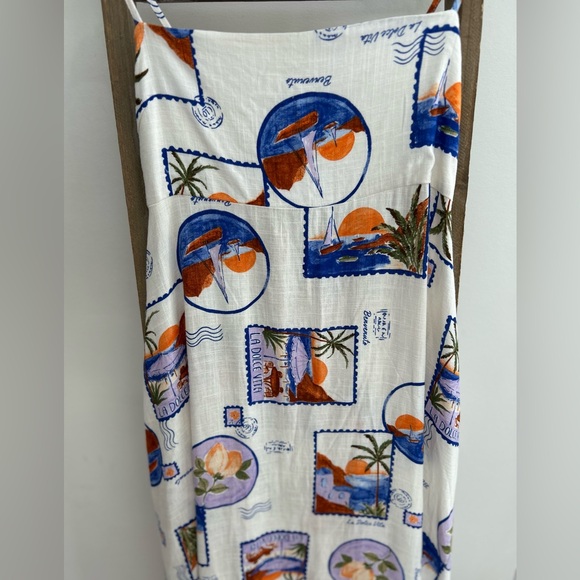 NWT Label Of Love Linen Blend La Dolce Vita Italian Postcard Dress Size Small - Picture 5 of 8